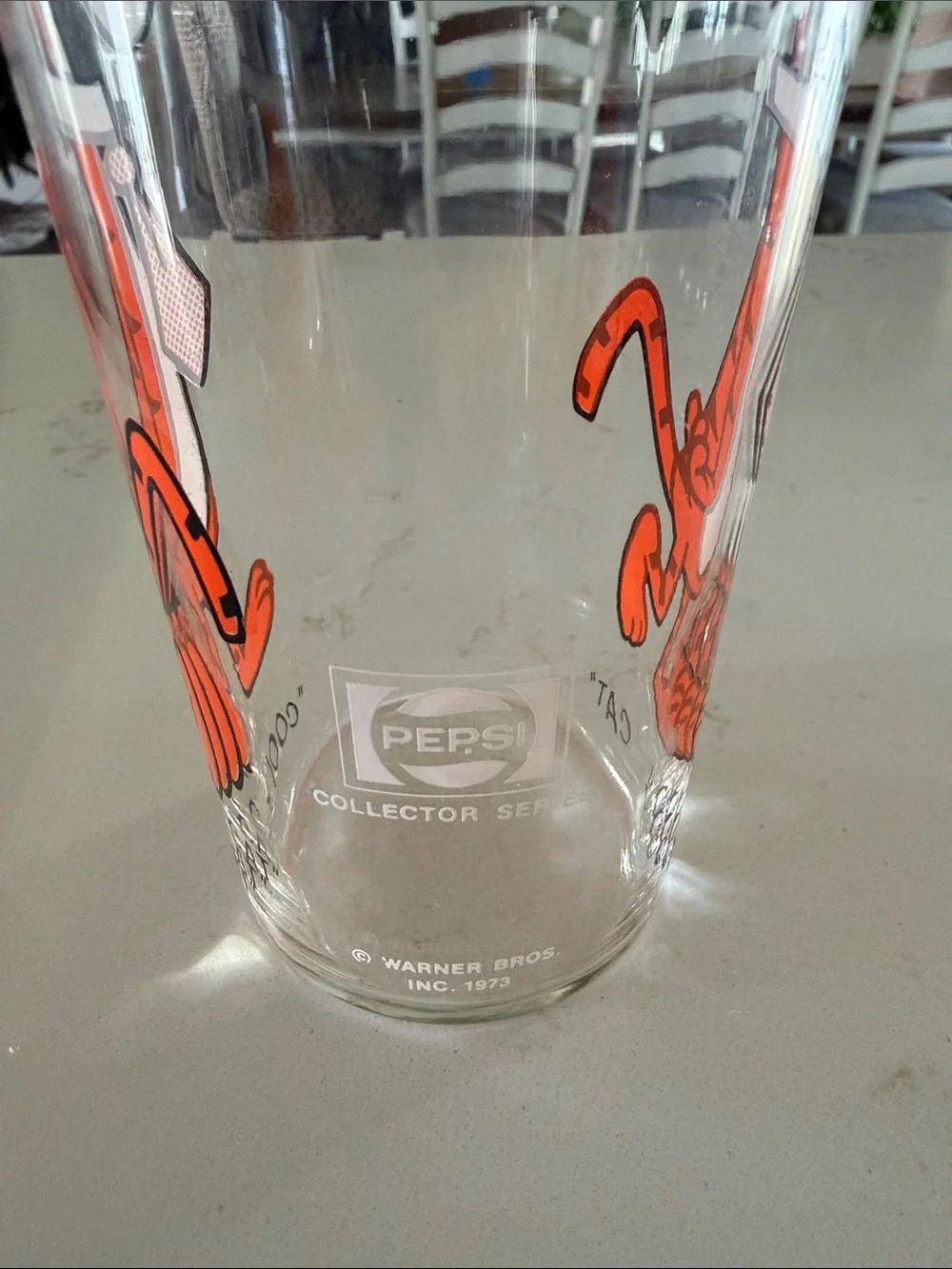 Pepsi Orange 'Cool Cat' Cartoon Glass Tumbler